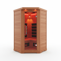 Serenity 2-Person Infrared Sauna - Premium Canadian hemlock wood construction with tempered glass door